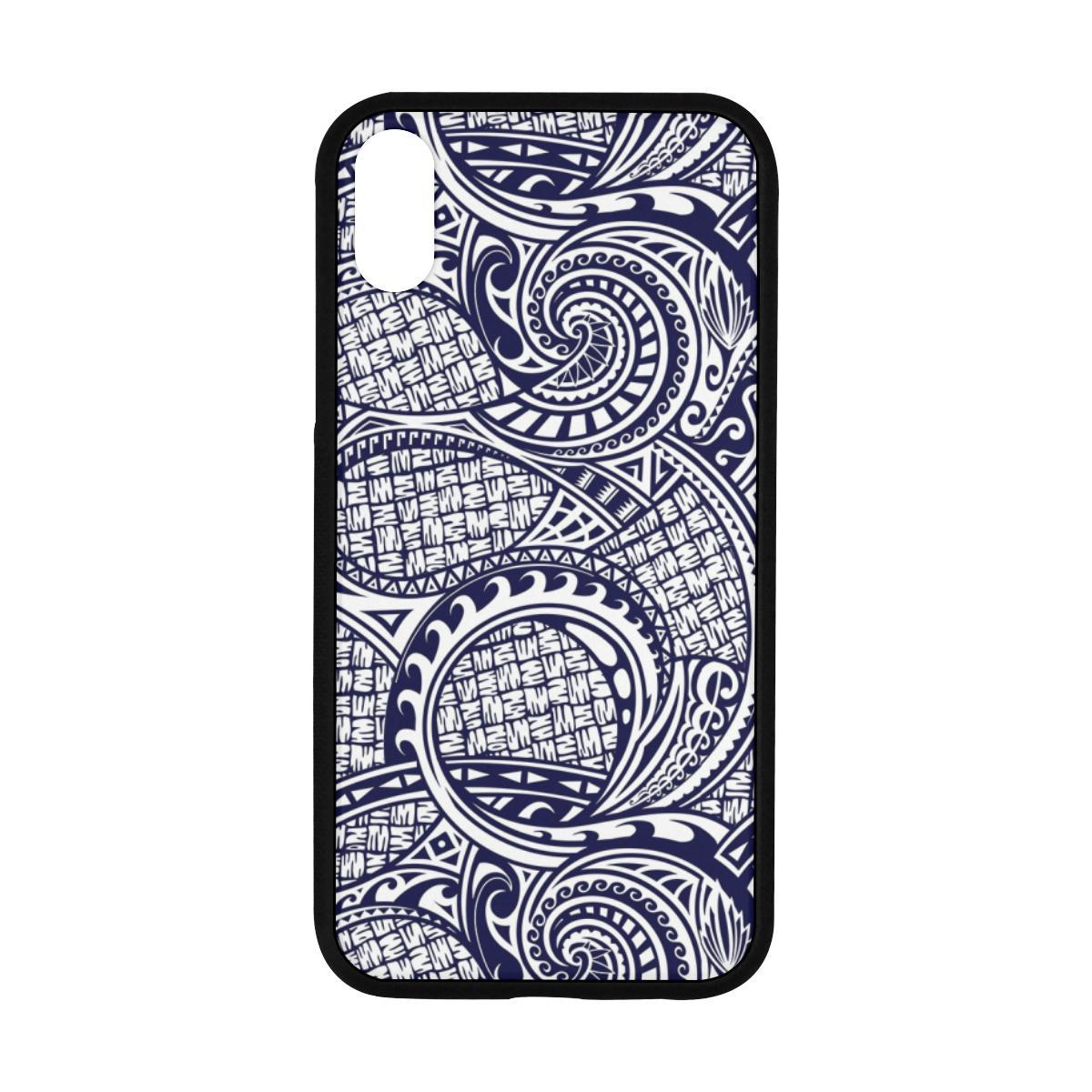 Polynesian 01 Rubber Phone Case One Size iPhone XR (6.1") Black - White - Polynesian Pride