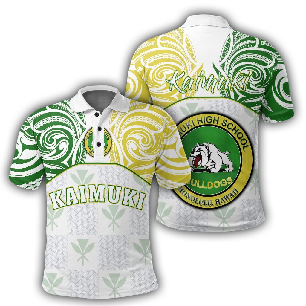 Hawaii Polo Shirt Kanaka Kaimuki High School Polo Shirt Demodern Style Unisex White - Polynesian Pride