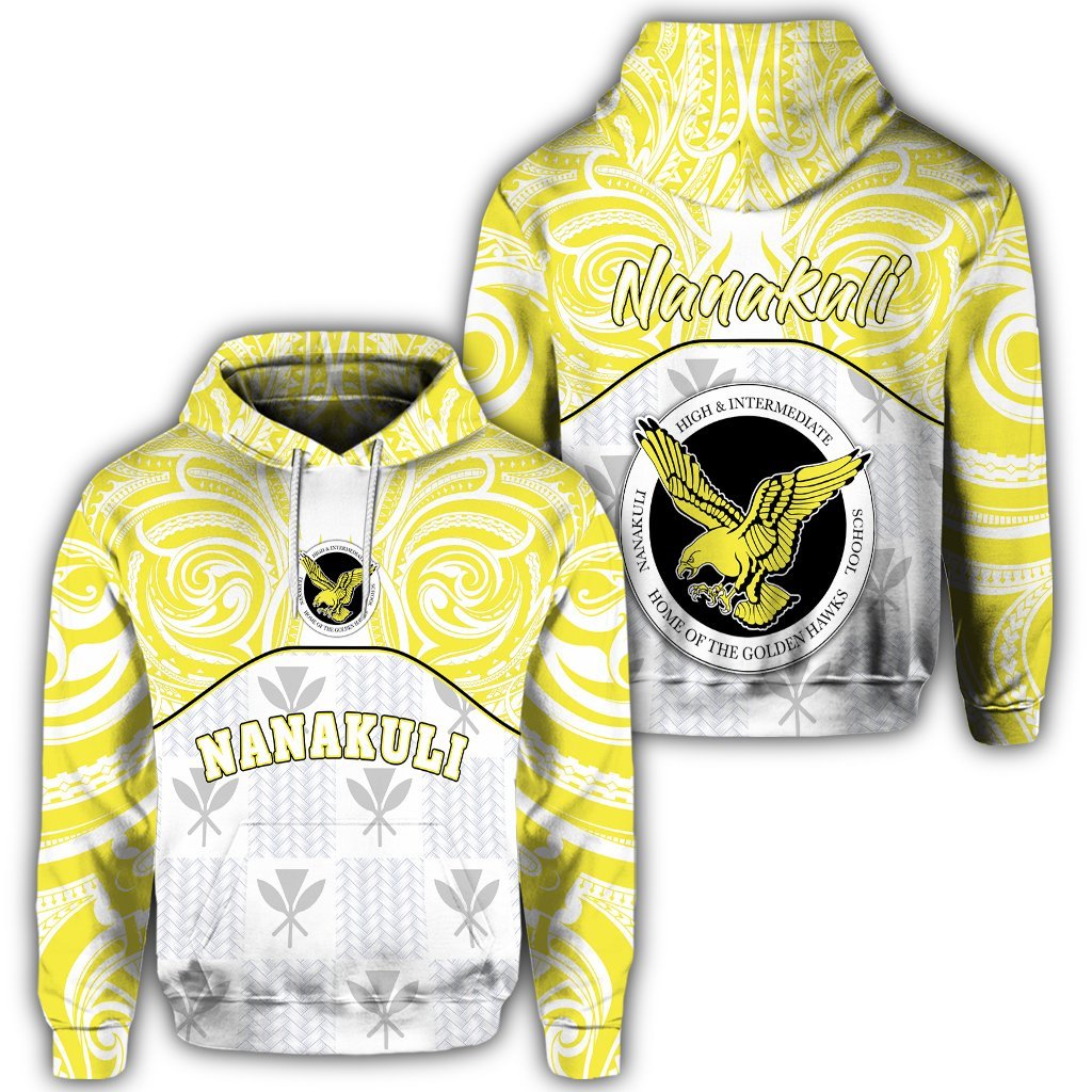 Hawaii Hoodie Kanaka Nanakuli High School Hoodie Demodern Style Unisex White - Polynesian Pride