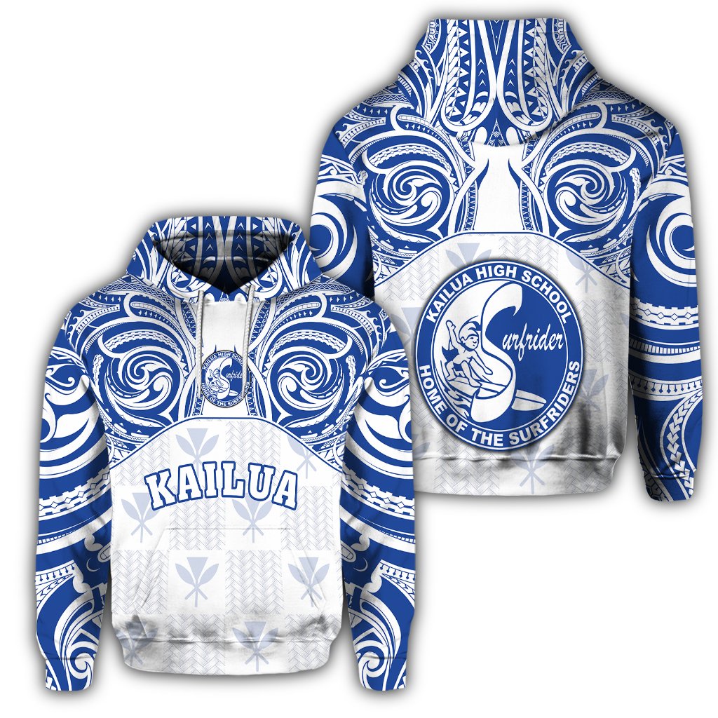 Hawaii Hoodie Kanaka Kailua High School Hoodie Demodern Style Unisex White - Polynesian Pride