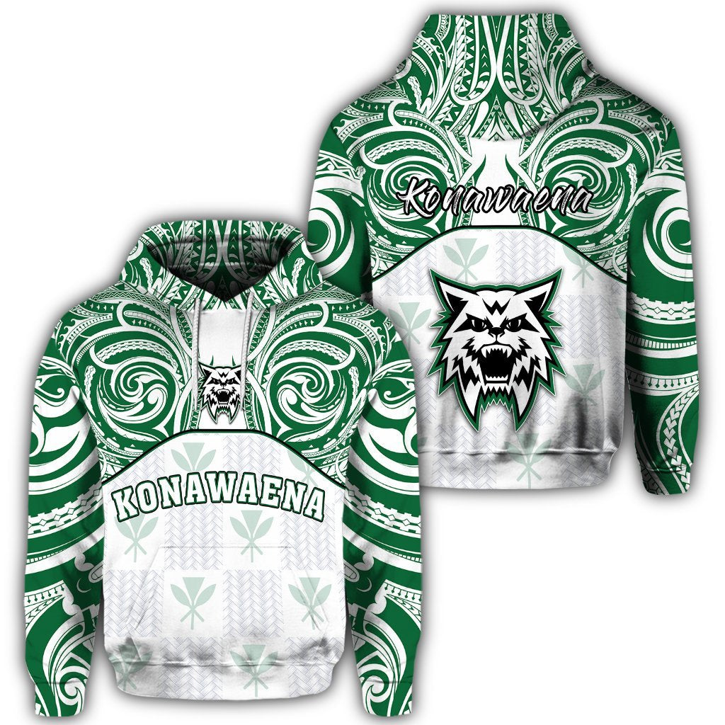 Hawaii Hoodie Kanaka Konawaena High School Hoodie Demodern Style Unisex White - Polynesian Pride