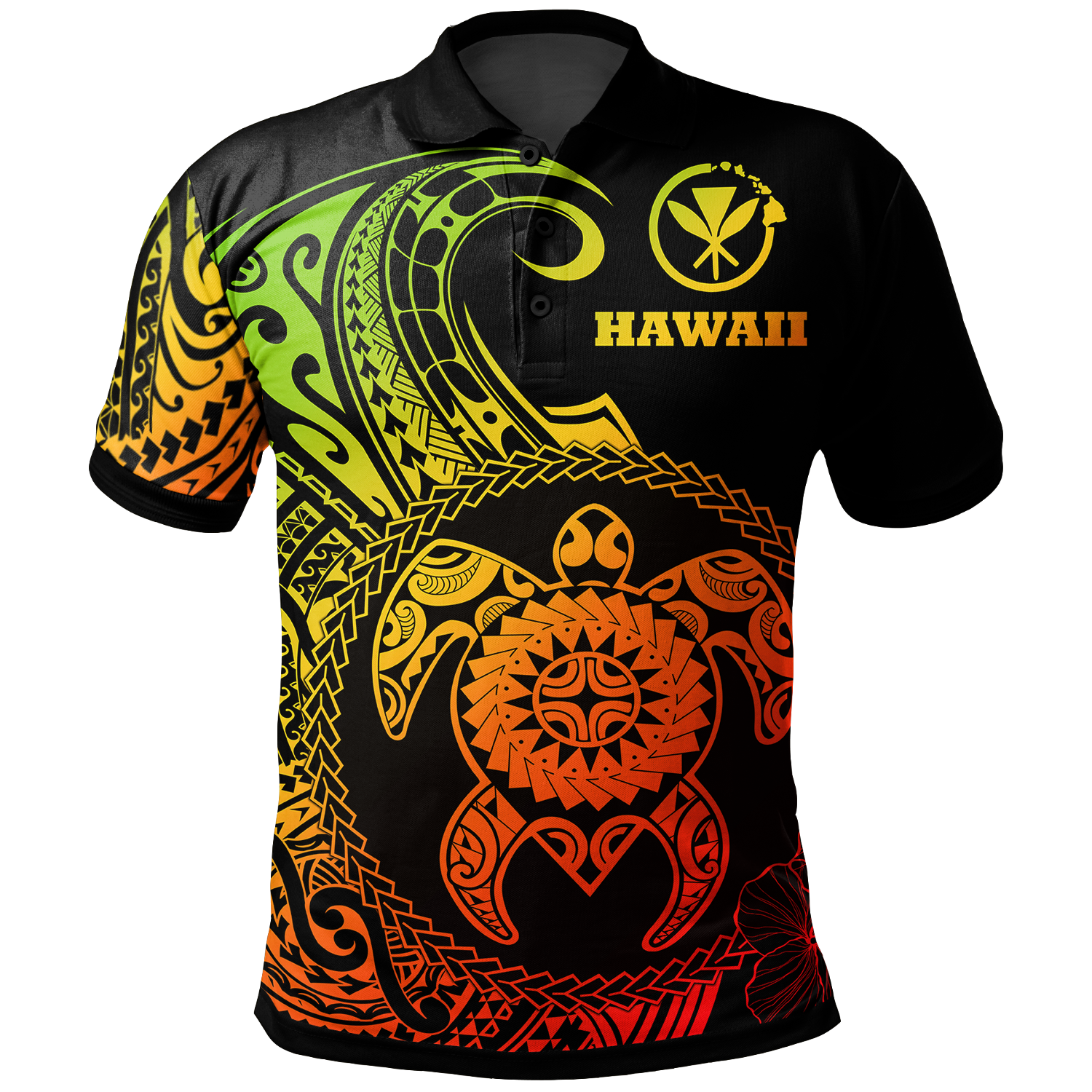 Hawaii Polynesian Polo Shirt Vintage Polynesian Turtle (Reggae) Unisex Reggae - Polynesian Pride