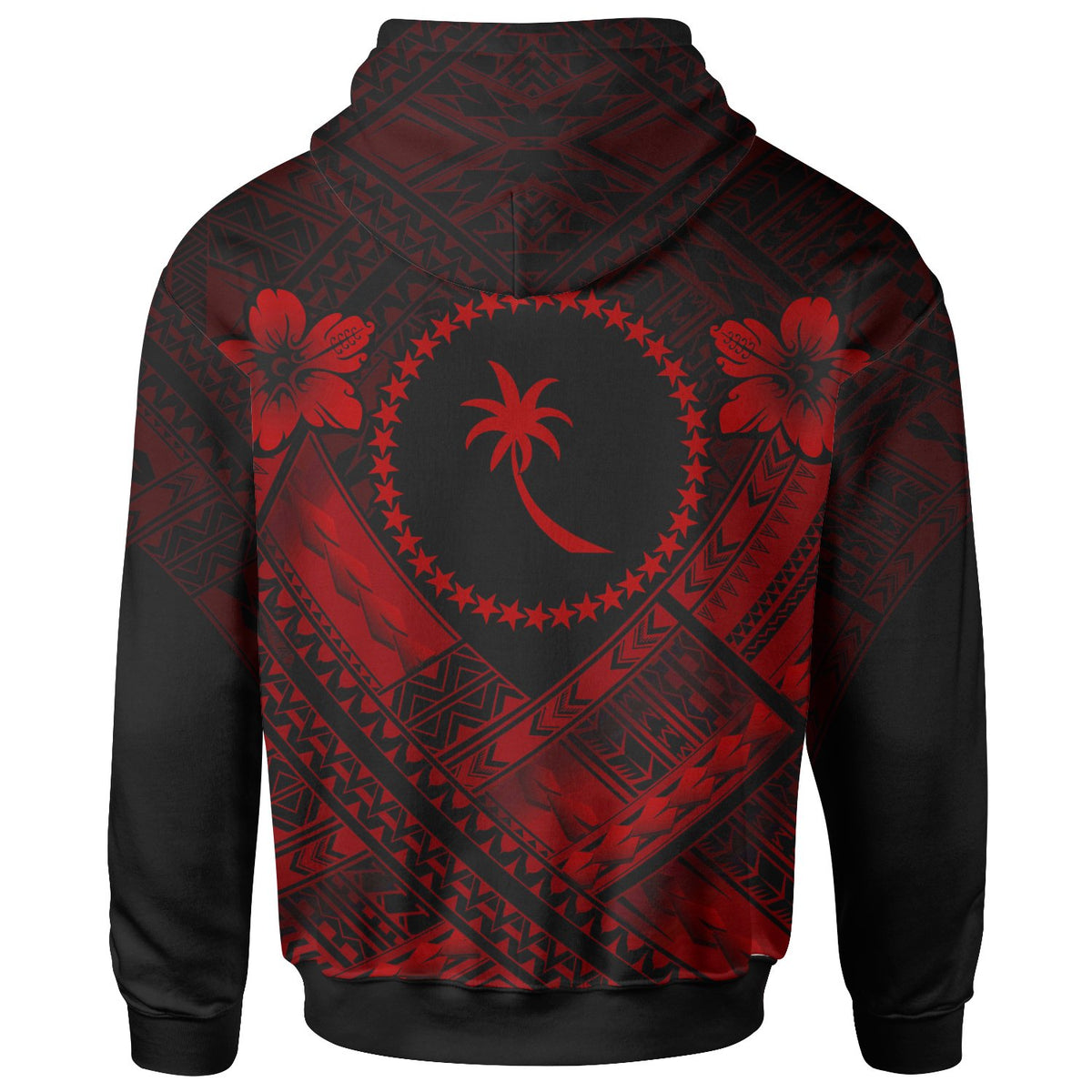 Chuuk Polynesian Custom Zip up Hoodie Chuuk Red Seal Camisole Hibiscus Style - Polynesian Pride