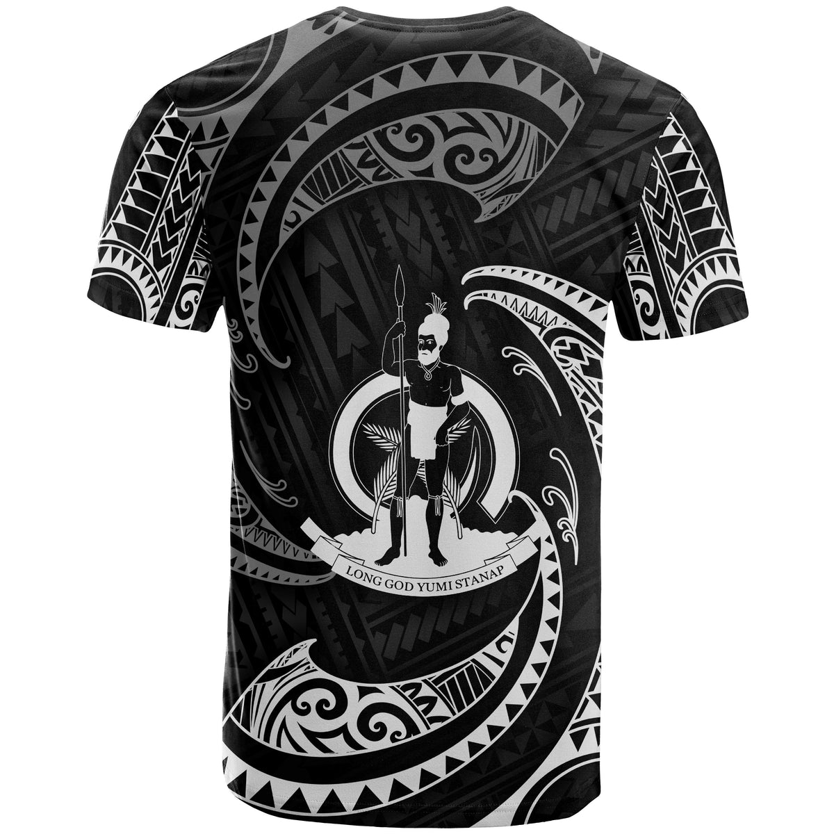 Vanuatu Polynesian Custom T Shirt White Tribal Wave - Polynesian Pride