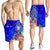 Fiji Custom Personalised Men's Shorts - Turtle Plumeria (Blue) - Polynesian Pride