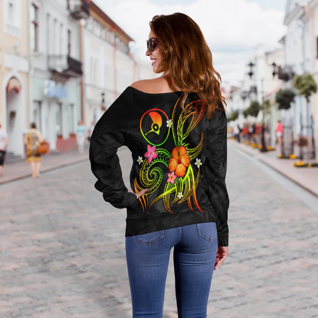 YAP Polynesian Personalised Women's Off Shoulder Sweater - Legend of YAP (Reggae) - Polynesian Pride