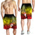 Kosrae Men's Shorts - Humpback Whale with Tropical Flowers (Yellow) - Polynesian Pride