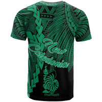 New Caledonia Polynesian Custom T Shirt Tribal Wave Tattoo Green - Polynesian Pride