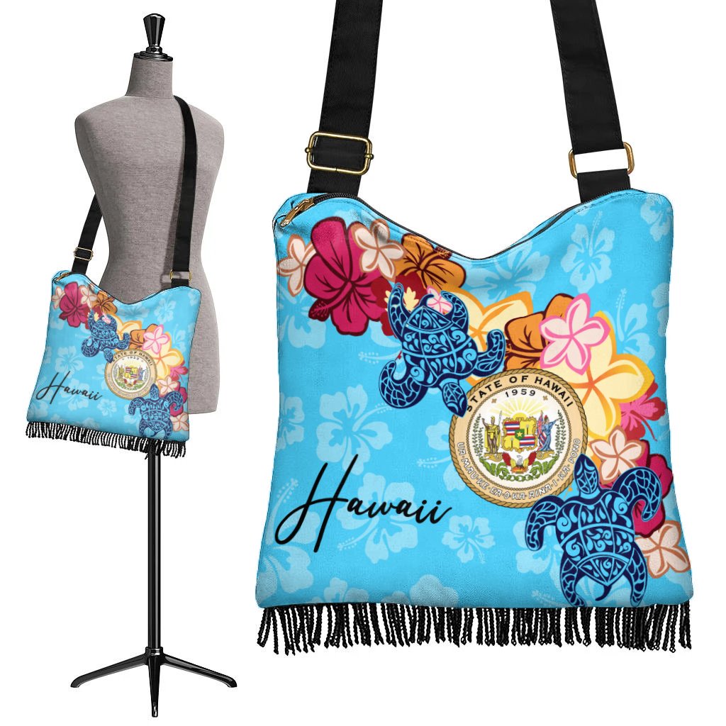 Hawaii Boho Handbag - Tropical Style One Size Boho Handbag Blue - Polynesian Pride