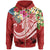 Fiji Polynesian Zip up Hoodie Summer Plumeria (Red) Unisex Red - Polynesian Pride