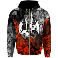 Tonga Polynesian Zip up Hoodie Vintage Polynesian Style Unisex Black - Polynesian Pride