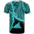 Tokelau Polynesian T Shirt Tribal Wave Tattoo Neon Blue - Polynesian Pride