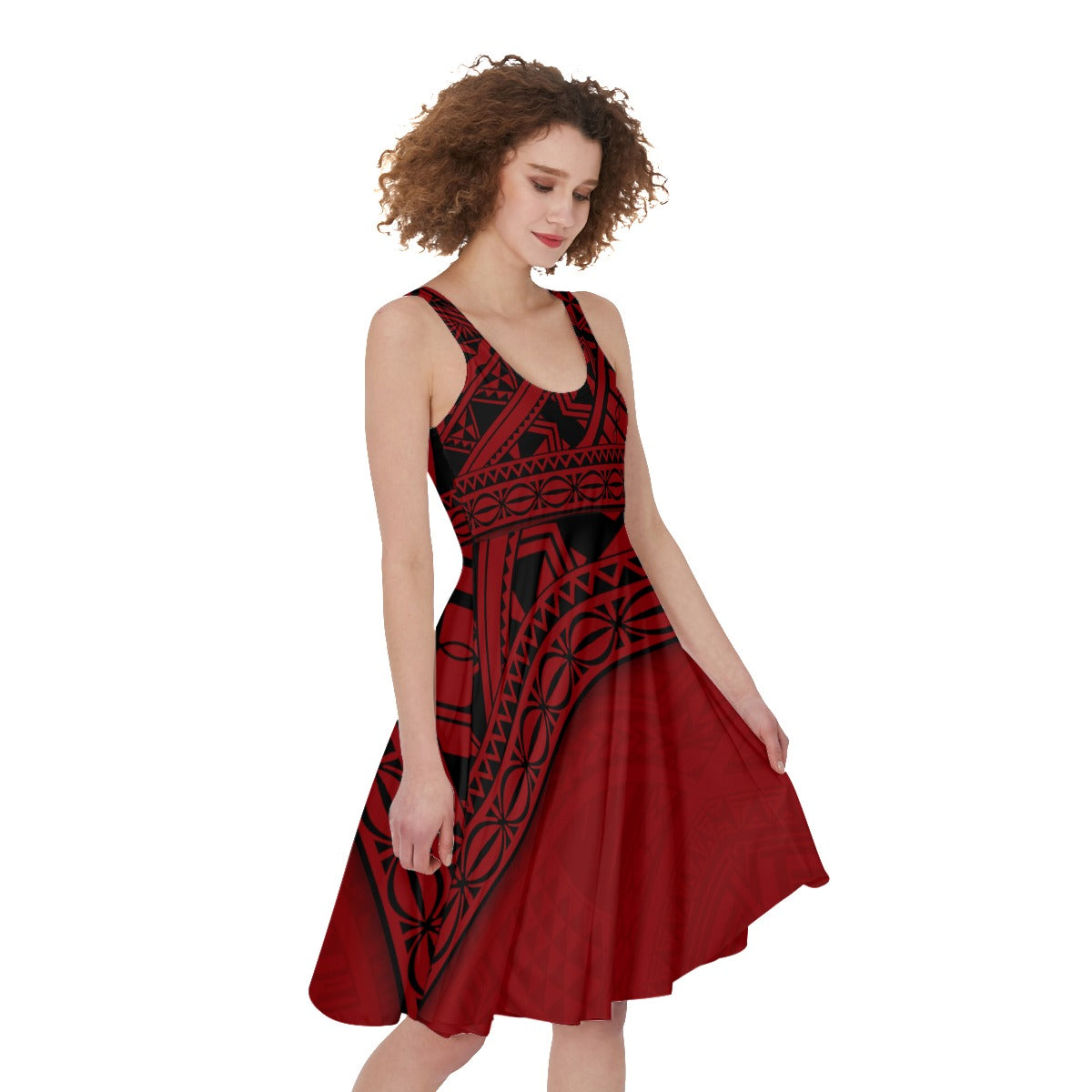 Polynesian Red Midi Dress LT9 Midi Dress Blue - Polynesian Pride