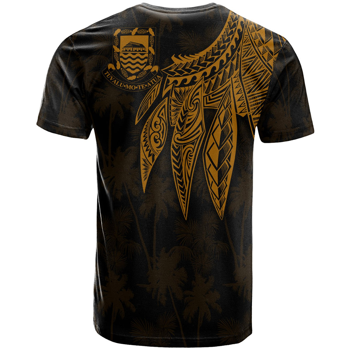 Tuvalu Custom T Shirt Polynesian Wings (Golden) - Polynesian Pride