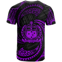 Samoa Polynesian T Shirt Purple Tribal Wave - Polynesian Pride