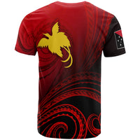 Papua New Guinea Custom T Shirts Raggiana Bird of Paradise Polynesian Patterns - Polynesian Pride
