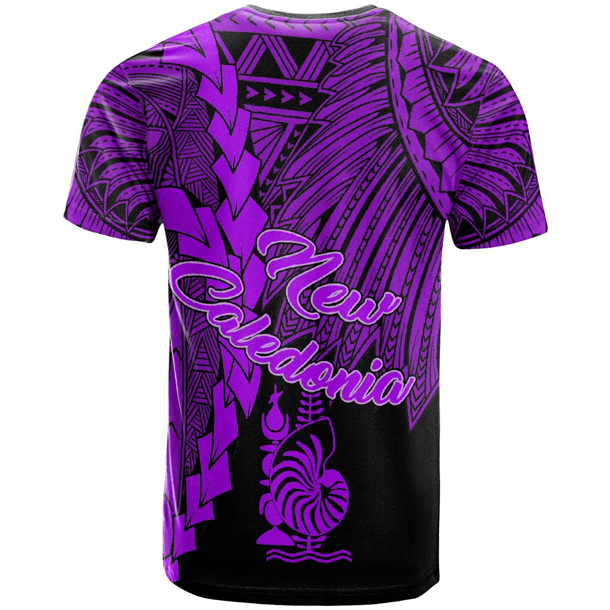 New Caledonia Polynesian Custom T Shirt Tribal Wave Tattoo Purple - Polynesian Pride