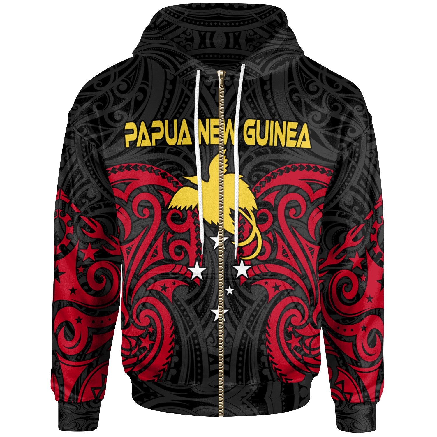 Papua New Guinea Zip up Hoodie Papua New Guinea Spirit Unisex Red - Polynesian Pride