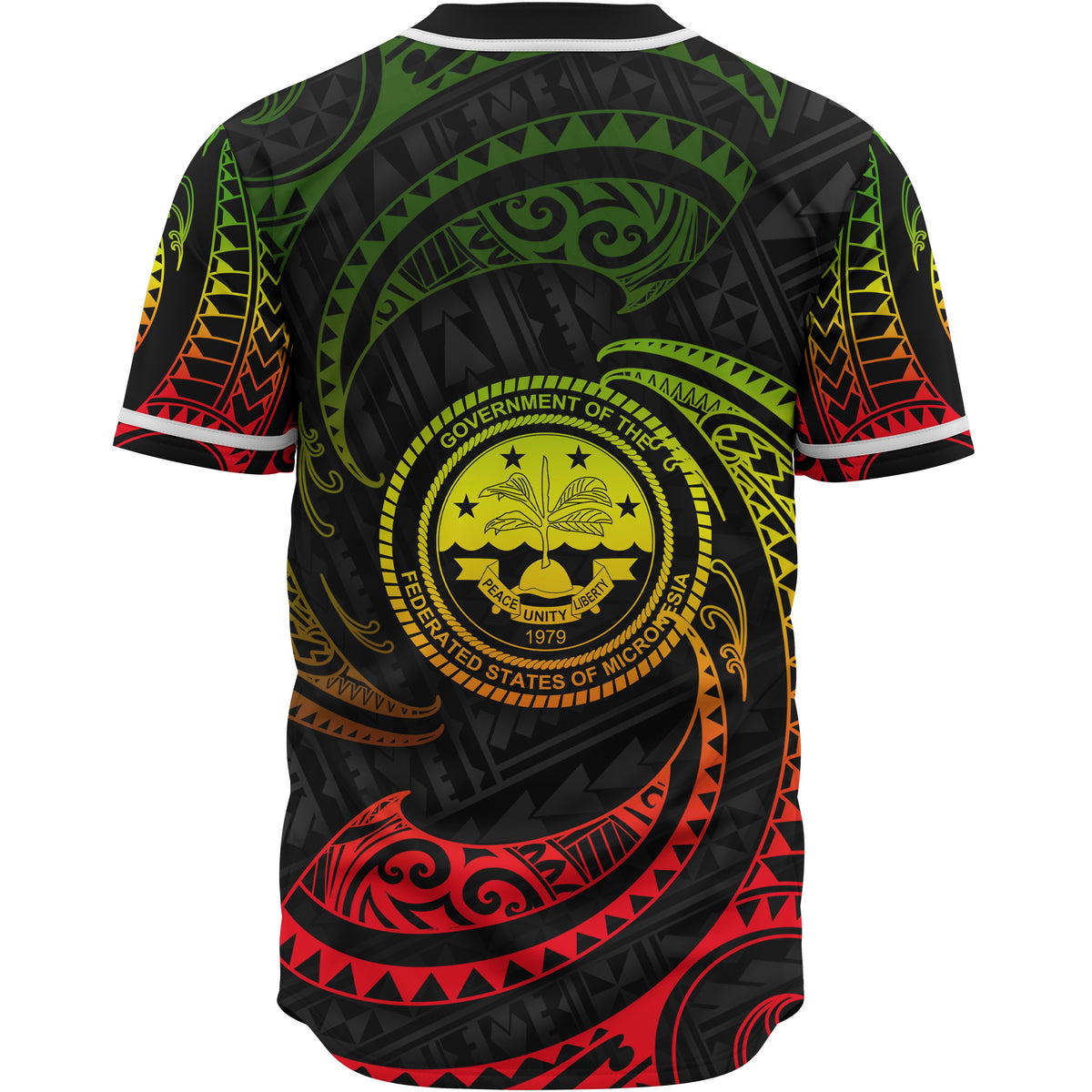 Federated States Of Micronesia Polynesian Baseball Shirt - Reggae Tribal Wave - Polynesian Pride