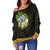 Federated States of Micronesia Women's Off Shoulder Sweater - Polynesian Gold Patterns Collection - Polynesian Pride