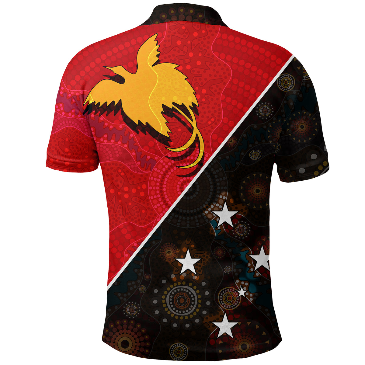 Papua New Guinea With Australian Aboriginal Print Polo Shirt LT20 - Polynesian Pride