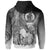 Vanuatu Custom Hoodie Zip up Humpback Whale with Tropical Flowers (White) - Polynesian Pride