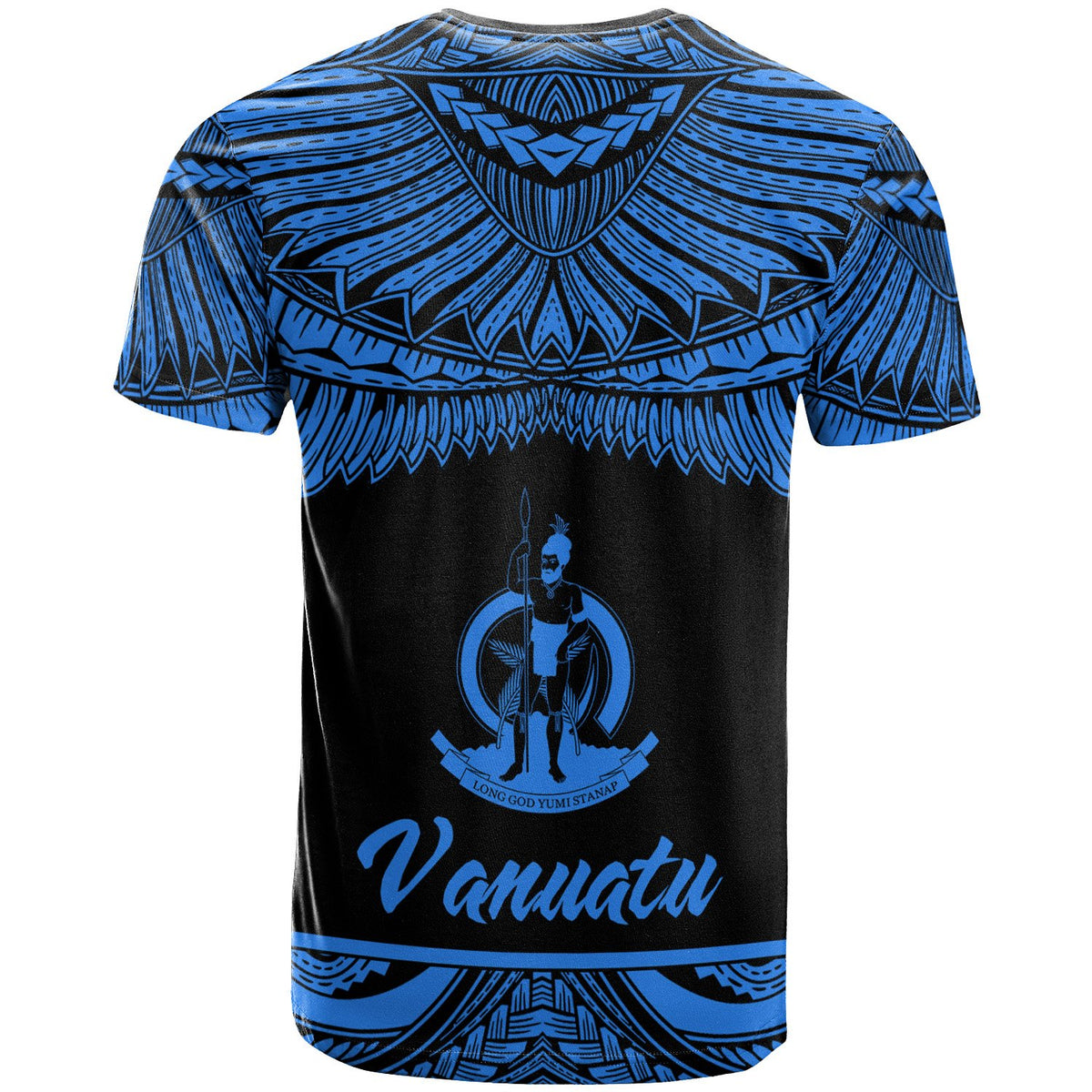 Vanuatu Polynesian Custom T Shirt Vanuatuan Pride Blue Version - Polynesian Pride
