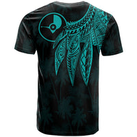 Yap Custom T Shirt Polynesian Wings (Turquoise) - Polynesian Pride