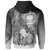 Custom Samoa Zip up Hoodie Humpback Whale with Tropical Flowers (White) - Polynesian Pride