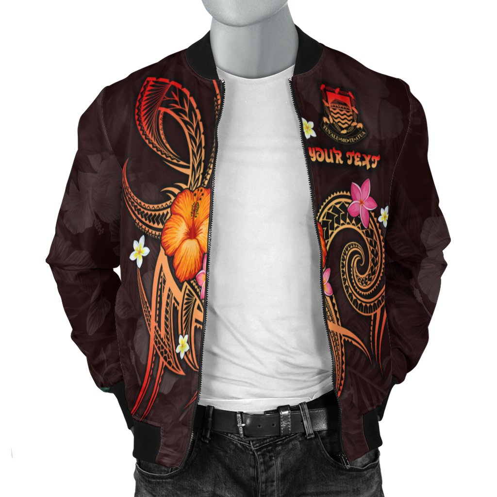 Tuvalu Polynesian Personalised Men's Bomber Jacket - Legend of Tuvalu (Red) - Polynesian Pride