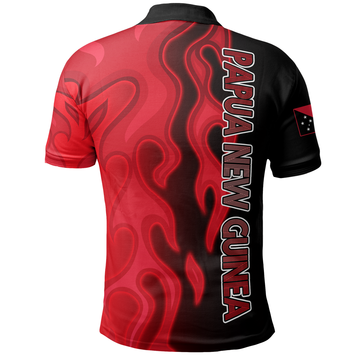 Papua New Guinea Polo Shirt PNG Flag Flame - Polynesian Pride