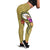 Niue Polynesian Legging - Floral With Seal Gold - Polynesian Pride