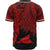 Tokelau Polynesian Custom Personalised Baseball Shirt - Tribal Wave Tattoo Red - Polynesian Pride