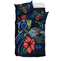 Cook Islands Polynesian Bedding Set - Blue Turtle Hibiscus - Polynesian Pride