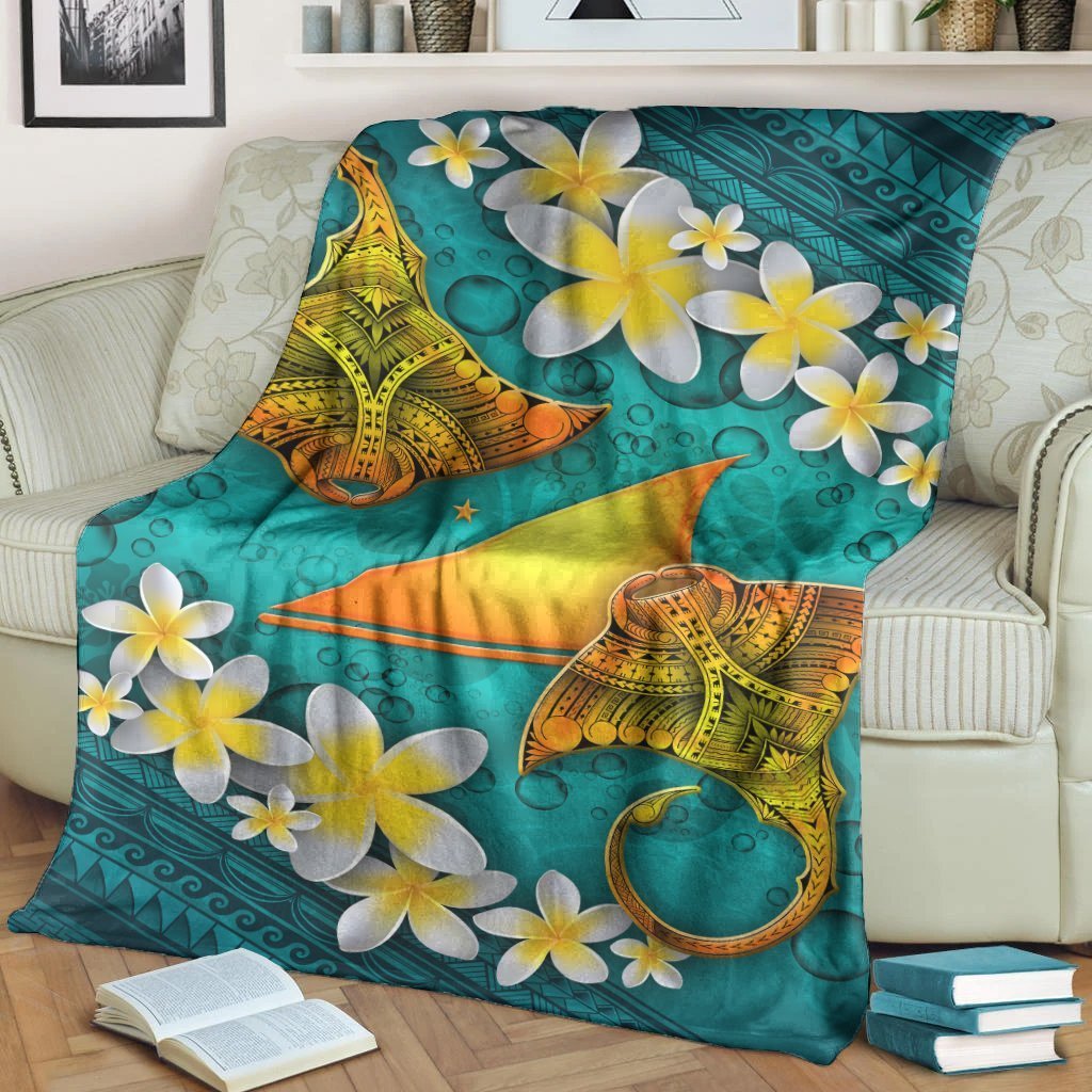Tokelau Polynesian Blanket - Manta Ray Ocean - Polynesian Pride
