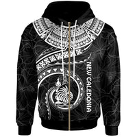 New Caledonia Polynesian Zip up Hoodie New Caledonia Waves (White) Unisex White - Polynesian Pride