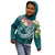 Kosrae Polynesian Zip up Hoodie Summer Plumeria (Turquoise) - Polynesian Pride