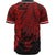 Niue Polynesian Baseball Shirt - Tribal Wave Tattoo Red - Polynesian Pride