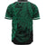 Palau Polynesian Baseball Shirt - Tribal Wave Tattoo Green - Polynesian Pride