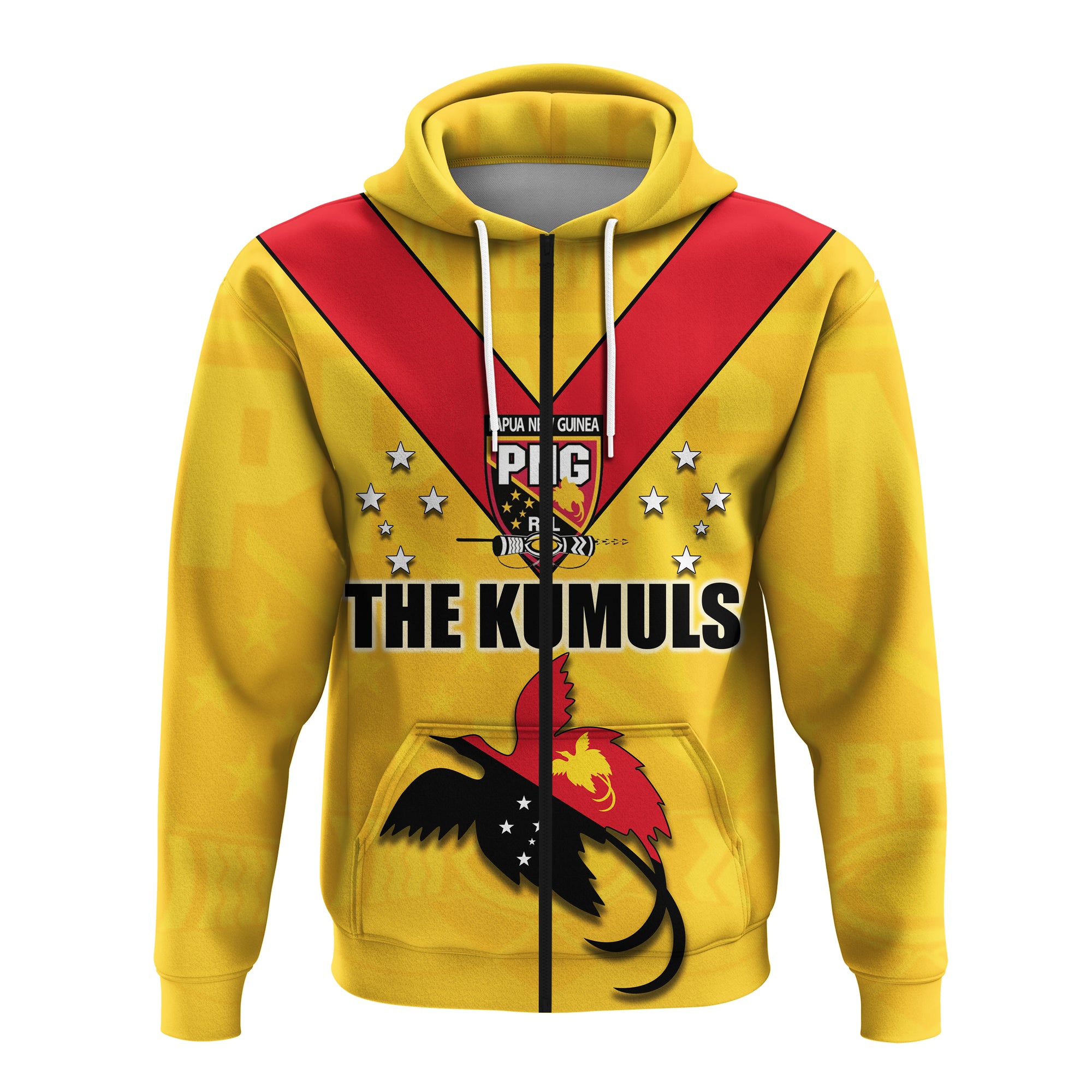 Papua New Guinea Rugby Zip up Hoodie PNG The Kumuls LT20 Unisex Green - Polynesian Pride