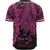 Fiji Polynesian Custom Personalised Baseball Shirt - Tribal Wave Tattoo Pink - Polynesian Pride