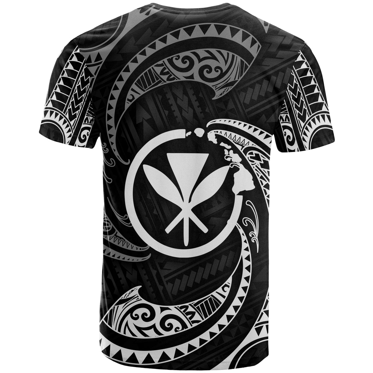 Polynesian Hawaii T Shirt White Tribal Wave - Polynesian Pride