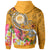 FSM Custom Zip up Hoodie Turtle Plumeria (Gold) - Polynesian Pride