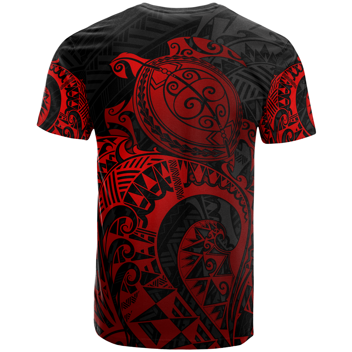 American Samoa Polynesian T Shirt American Samoa Seal Polynesian Red Turtle Tattoo - Polynesian Pride