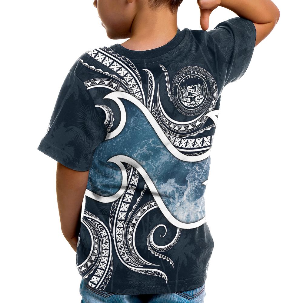 Polynesian Hawaii T Shirt Ocean Style (Coat of Arms) - Polynesian Pride