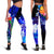 Custom Personalised Samoa Leggings - Humpback Whale with Tropical Flowers (Blue) - Polynesian Pride