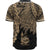 New Caledonia Polynesian Baseball Shirt - Tribal Wave Tattoo Gold - Polynesian Pride