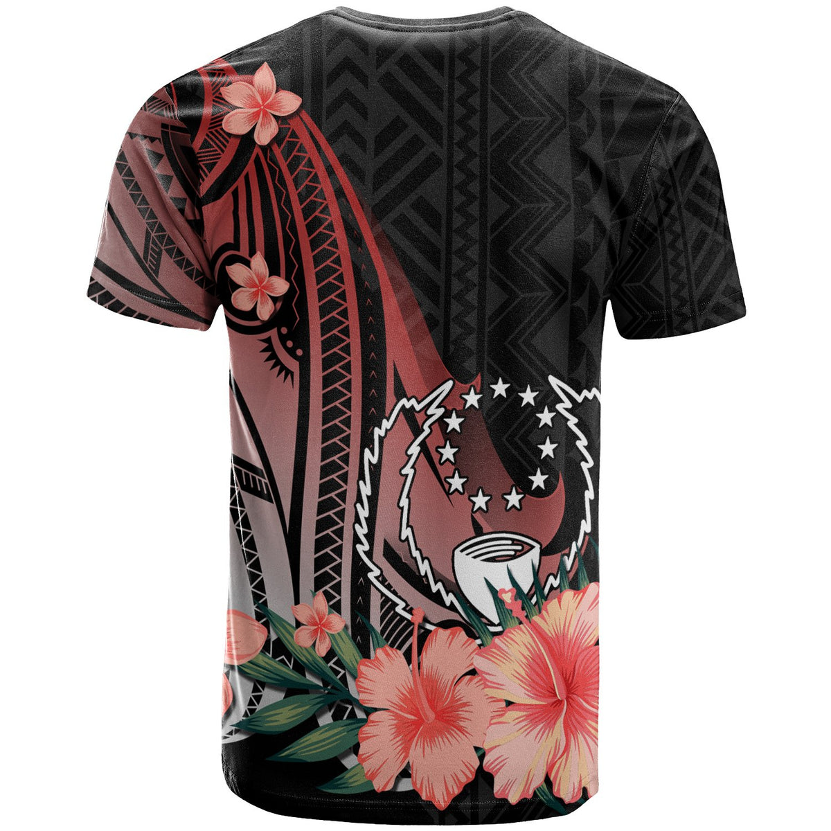 Pohnpei T Shirt Red Polynesian Hibiscus Pattern Style - Polynesian Pride