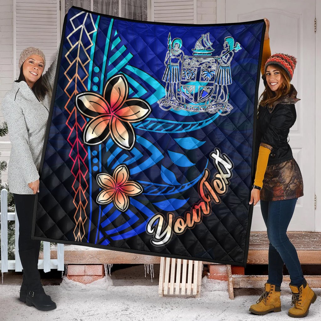 Fiji Custom Personalised Premium Quilt - Vintage Tribal Mountain Crest - Polynesian Pride