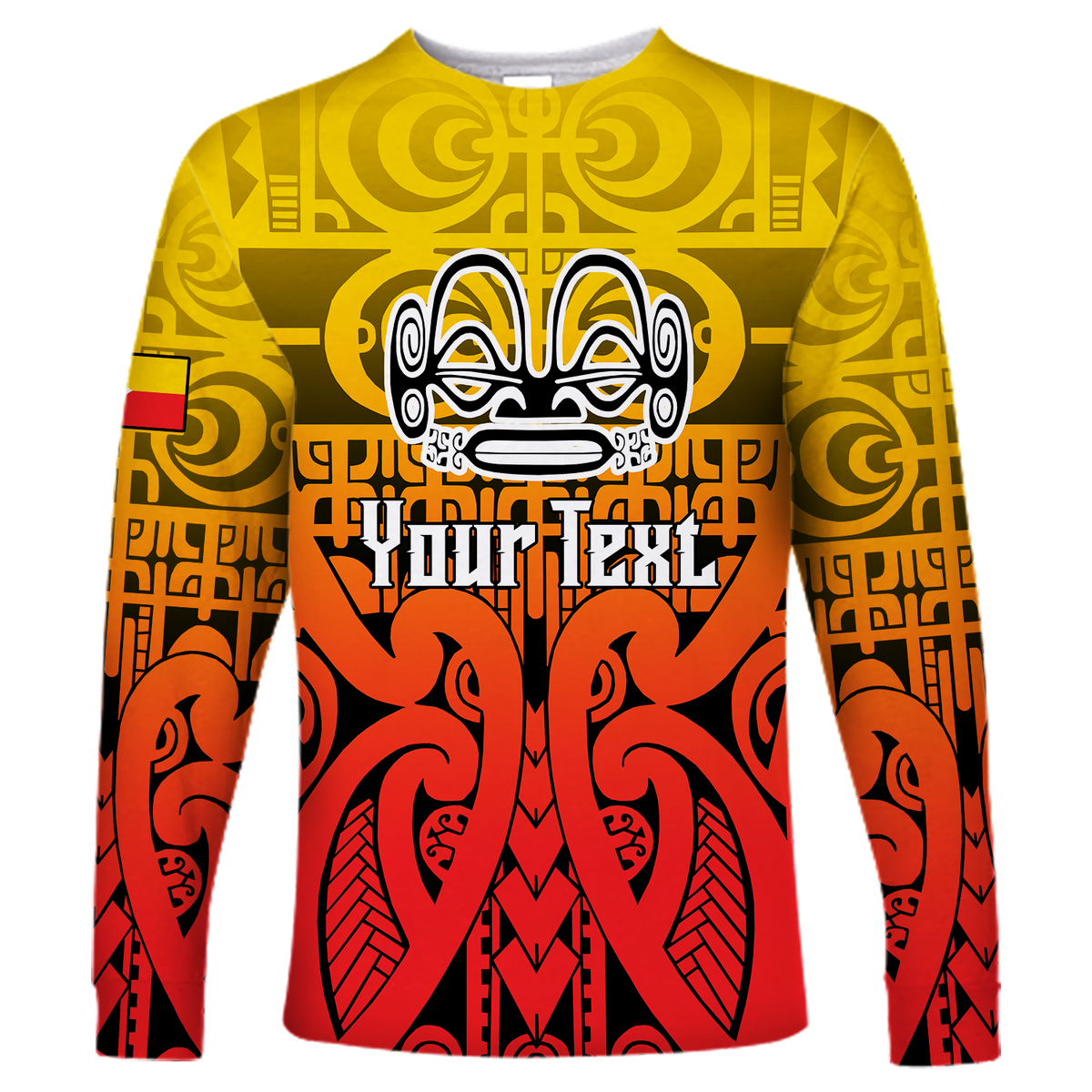 (Custom Personalised) Marquesas Islands Marquesan Tattoo Long Sleeve Shirt - LT12 Unisex Red - Polynesian Pride